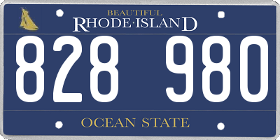 RI license plate 828980