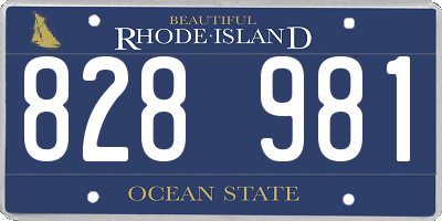 RI license plate 828981