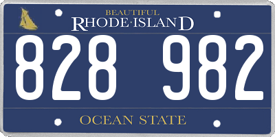 RI license plate 828982