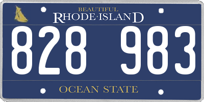 RI license plate 828983