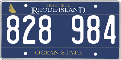 RI license plate 828984
