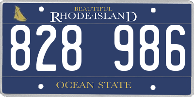 RI license plate 828986