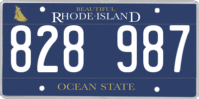 RI license plate 828987