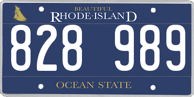 RI license plate 828989