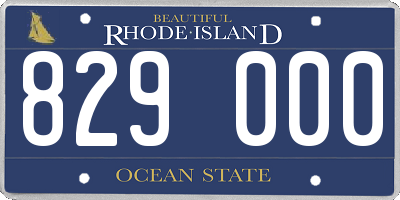 RI license plate 829000