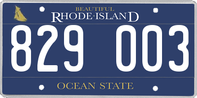 RI license plate 829003