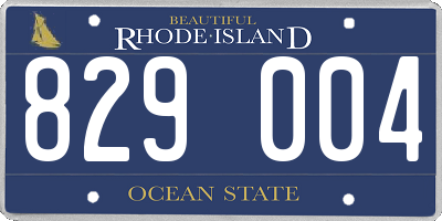 RI license plate 829004