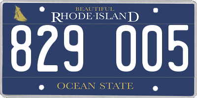 RI license plate 829005