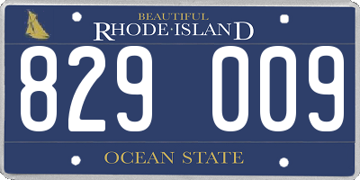 RI license plate 829009