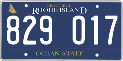 RI license plate 829017
