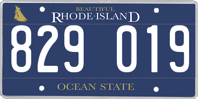 RI license plate 829019