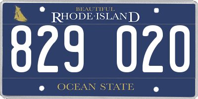 RI license plate 829020