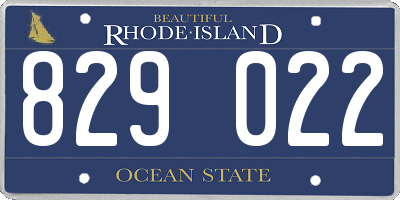RI license plate 829022
