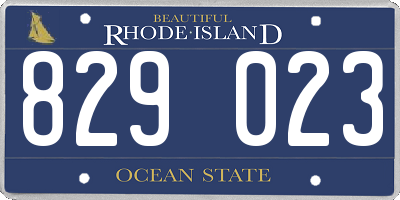 RI license plate 829023