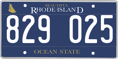 RI license plate 829025