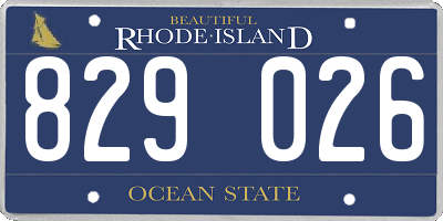 RI license plate 829026