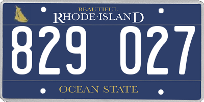 RI license plate 829027