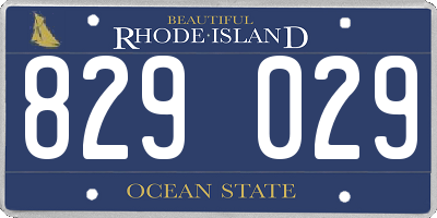 RI license plate 829029