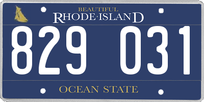 RI license plate 829031