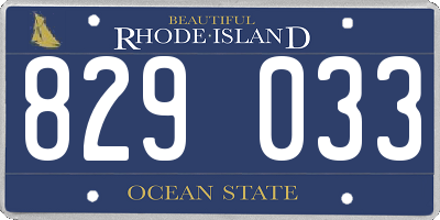RI license plate 829033
