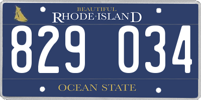 RI license plate 829034