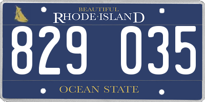 RI license plate 829035