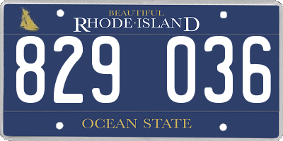 RI license plate 829036