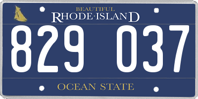 RI license plate 829037