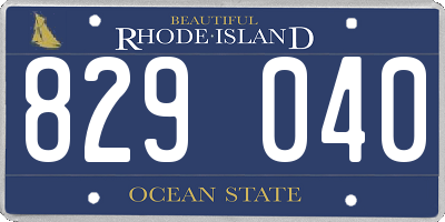 RI license plate 829040