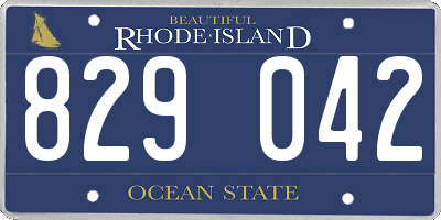 RI license plate 829042