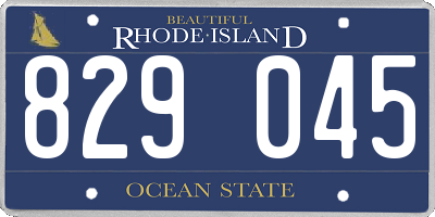 RI license plate 829045