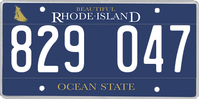 RI license plate 829047
