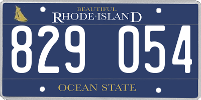 RI license plate 829054