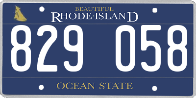 RI license plate 829058