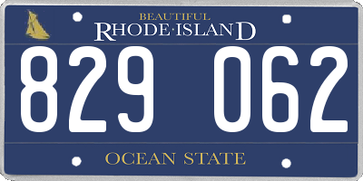 RI license plate 829062
