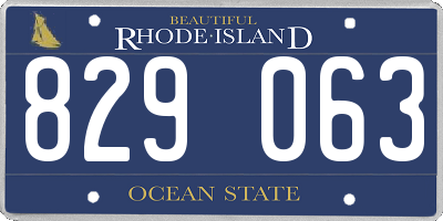 RI license plate 829063