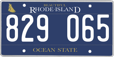 RI license plate 829065