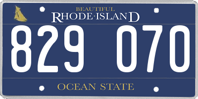RI license plate 829070