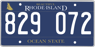RI license plate 829072
