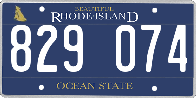 RI license plate 829074