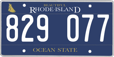 RI license plate 829077