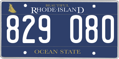 RI license plate 829080