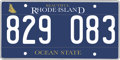 RI license plate 829083