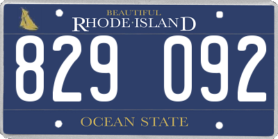 RI license plate 829092
