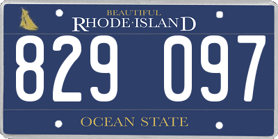 RI license plate 829097