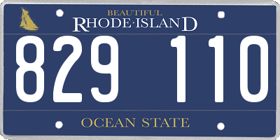 RI license plate 829110