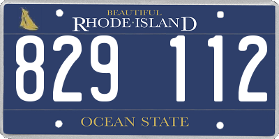 RI license plate 829112