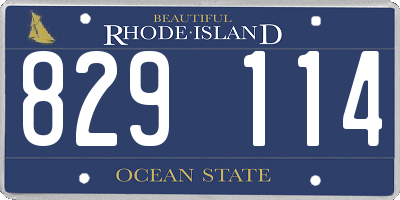 RI license plate 829114