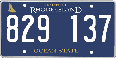RI license plate 829137