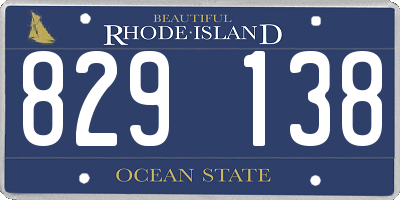 RI license plate 829138